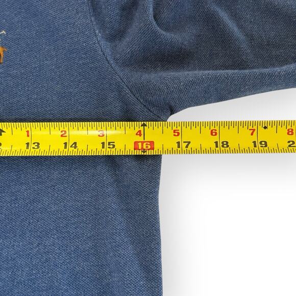 Polo Ralph Lauren Sweater Boys L 14-16 Blue 1/4 Quarter Zip Pullover Cotton - Picture 6 of 7